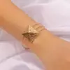 Pulsera de Brazalete Abierto con Flor de Venta Caliente Transfronteriza Geométrico Lujo Ligero Nicho Sensación de Alta Gama Pulsera Moda Brazalete de Brazo Pulsera Pequeña