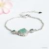 Pulsera de Jade Grado A Natural Guan Yu Jade Agua Azul Pulsera de Cuentas de Buda Nuevo Estilo Chino Venta al por Mayor Dropshipping S4092304L