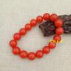 Suministro a precio de fábrica joyería pulsera de ágata roja del sur cuentas redondas llenas de carne fuego rojo pulsera roja del sur al por mayor
