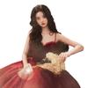 Vestido para Brindis de Boda para Novia, Modelo Nuevo de Alta Gama 2026, Talla Petite, Vestido de Noche Rojo Strapless de Compromiso