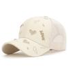 Gorra de Béisbol de Alta Calidad para Mujer Ins Cara Pequeña Parte Superior Dura 3D Tridimensional Línea Dorada AMOR Moda Estilo Coreano Gorra de Moda