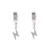 Pendientes de Acero de Titanio con Pinza de Rayo Transfronterizos para Hombres, Pendientes de Moda con Diseño de Nicho para Mujeres, Joyería con Diseño de Nicho