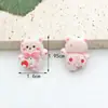 Oso de peluche con lazo tridimensional de aleación impresa de dibujos animados, agujero recto, accesorio para cadena de teléfono, llavero DIY