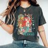 Comércio Exterior Verão Feminino Estilo Americano Retrô Street Pesado Padrão Sereia Algodão Puro Lavado Velho Camiseta para Homens e Mulheres