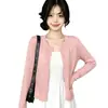2026 Verão Novo Estilo Coreano Doce e Gentil Redutor de Idade Vazado Curto Tricô Cardigan Top