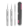 Set de Agujas para Acné y Pinzas de Precisión, Punta Fina para Salón de Belleza, Eliminación de Acné, Eliminación de Puntos Negros, Aguja para Comedones Cerrados, Aguja para Acné