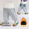 Pantalones de forro polar para niños, pantalones de chándal gruesos de otoño e invierno, pantalones deportivos para exteriores, ropa para niños, pantalones de moda para niños y niñas