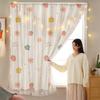 Cortinas de Velcro para Janelas de Canto de Quarto, Instalação sem Furos, Blackout Autoadesivo, Dropshipping Transfronteiriço, Cortinas com Estampa de Desenho