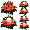 Candelabro de Halloween Nueva Corona Negra Flor Artificial Hoja de Arce Decoración de Fiesta Vela Adorno de Mesa Corona Artificial