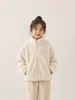 Chaqueta de forro polar para niña, nuevo estilo otoño/invierno, engrosada para abrigar, con cuello alto y cierre de cremallera, top de lana de cordero para niños, ropa para niños
