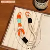 Colgante de Cordón Multifuncional de Colores, Correa Personalizada Anticaída para Teléfono, Llavero, Correa Larga Tejida Trendy de Dopamina para Bolso