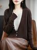Suéter Fino de Lana para Mujer con Diseño de Empalme Falso de Dos Piezas, en Capas y Elegante con Decoración de Botones, Prenda de Punto Versátil para Otoño e Invierno