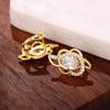 Cao Shi Aretes de circonita más vendidos japoneses y coreanos moda flor aretes de hebilla D moda para viajeras arete de aro para mujer al por mayor