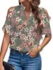 Ropa de Mujer Transfronteriza Europea y Americana de Amazon Verano 2024 Nuevo Color Sólido Cuello en V Elegante Moda Hombros Descubiertos Manga Tops para Mujer