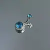Anillo para ombligo con sentido avanzado Europa y Estados Unidos juego circonita rosa redondo uña para ombligo joyería para perforación fabricantes transfronterizos venta al por mayor personalizado