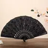 Leque Dobrável Chinês Colorido com Lantejoulas, Leque Bordado, Leque de Maquiagem, Leque de Plástico, Venda Direta do Fabricante