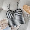 Correa de diseño a rayas de color contrastante estilo coreano con almohadilla en el pecho Espalda deportiva de belleza push up adelgazante ropa interior reductora