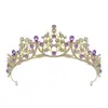Accesorios para el Cabello Transfronterizos Corona Simple de Princesa Diadema de Pedrería Corona de Pasarela Galvanizada Diadema Suministro de Exportación Directa