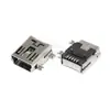 Conector hembra de interfaz USB, conector MICRO, 5 pines, montaje superficial, through-hole, pin doblado, vertical, zócalo mini USB