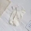Meias de Renda Elegantes para Mulheres, Meias Curtas Finas de Verão, Meias de Tubo Curto Respiráveis em Renda Vazada, Meias Femininas Estilo Coreano com Bolinhas para o Verão