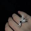 Europa y Estados Unidos Nuevo Anillo Abierto de Alas de Ángel Blanco y Negro Alas Rotas Anillo de Pareja "Redención" Anillo