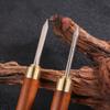 Cuchillo de té de madera maciza de ébano de tamaño pequeño, aguja de té de palisandro, cono de té Pu'er, accesorios para la ceremonia del té, cuchillo de té de palanca de acero, venta al por mayor