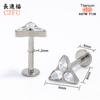 Pendientes de Titanio F136 con Circonita Studs para Cartílago Auricular en Forma de Corazón Studs Espirales Internos para Labio Pendientes Unisex Transfronterizos en Stock