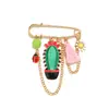 INS moda lindo cactus pintado escarabajo flor broche estilo dulce y picante elemento frutal pin de cinturón accesorio de ropa