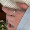 Selección de Arte Anillo Ajustable de Cadena Redonda de Zircón para Mujer Diseño Nicho de Lujo Ligero Diamante Borla Anillo Mariposa