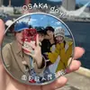 Foto de Viaje Espejo Pequeño Selfie Huella de Viaje Registro Espejo Redondo Pequeño de Mano Accesorios para Fotos Herramienta para Fotos de Viaje