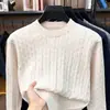 Otoño e Invierno Nuevo Suéter de Punto Trenzado para Hombre Cuello Redondo Moda Color Sólido Prendas de Punto Capa Base Venta al por Mayor de Fábrica