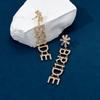 INS Europeu e Americano Nova Carta NOIVA Noiva Strass Zircônia Brincos Design Feminino Brincos Pendentes Transfronteiriços