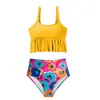 2025 Nuevo Bikini Separado Sexy Chica Caliente Estampado de Tirantes Comercio Exterior Amazon Transfronterizo Traje de Baño de Vacaciones