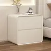 Mesita de noche moderna minimalista estilo crema 2026, modelo nuevo ultradelgado con tres niveles, almacenamiento de lujo ligero para dormitorio para uso doméstico