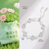 Pulseira Trevo de Quatro Folhas de Ametista Natural Feminina Moda Luxo Leve Pulseira de Cristal Branco Trevo Joias Atacado