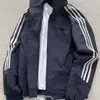 Chaqueta Deportiva de Tres Rayas para Hombre, Abrigo Casual con Cuello Alto para Primavera y Otoño, Chaqueta de Algodón Moderna de Corte Holgado para Pareja