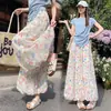 Calça feminina plus size com estampa floral, modelo bufante estilo bloom, novidade de verão 2026, cintura alta, afina a silhueta, calça longa estilo lanterna com estampa