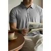 [Liquidación/Sin Devoluciones ni Cambios] Estilo Business Casual de Hielo Seda Sin Costuras de Alta Gama Camisa Polo de Manga Corta Camiseta Ajustada