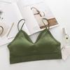 Chaleco corto con tirantes para mujer, ropa interior sexy con espalda descubierta y pecho pequeño, ligero y anti-correr, con almohadilla para el pecho, top deportivo tipo tubo.