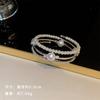 Anillo de estilo coreano, personalidad simple, super brillante, lujo ligero, con circonita incrustada, pulsera elástica de varias capas apiladas, anillo de moda, combina con todo