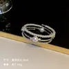 Pulsera elástica abierta de circonita de moda versátil temperamento dulce pulsera personalizada simple collar pulsera de alto sentido