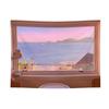 Tela de Fondo para Ventana con Vista al Mar Estilo ins Fresca Habitación Dormitorio Mesita de Noche Dormitorio Vivienda de Alquiler Renovación Casa de Huéspedes Decorativa Tela de Pared Tapiz