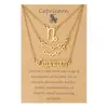 Juego de Collares Apilables de Acero Inoxidable de 12 Constelaciones Tendencia Europea y Americana Transfronteriza con Tarjeta Collar de Constelación Venta al por Mayor