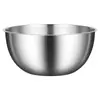 Tazón de acero inoxidable de grado alimenticio para lavar verduras y amasar masa, engrosado para uso en la cocina del hogar, adecuado para hacer ensaladas frías, tazón de paredes rectas