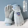 Luvas de Esqui Infantis Inverno Plus Veludo Grossas Quentes À Prova de Vento Impermeáveis Antiderrapantes Meninos Meninas Luvas de Ciclismo para Exterior Estudantes
