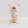 Chapéu de Pelúcia com Orelhas de Urso Desenho Animado para Crianças Proteção Auricular Outono Inverno Chapéu Quente com Cadarço de Orelha de Urso 3D para Homens Mulheres Chapéu de Proteção contra o Frio