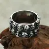 Europa y Estados Unidos transfronterizo dominante calle hip-hop calavera anillo de titanio acero anillo nicho alta gama moderno hombres Joker joyería al por mayor