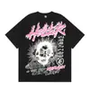 Hermosa Moda Hell Star Ins Mismo Estilo Vintage Estampado Top para Hombre y Mujer Casual a la Moda Algodón Puro Lavable Camiseta de Manga Corta