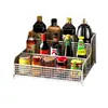 Estante para especias, estante de almacenamiento para cocina, organizador de encimera para aceite, sal, salsa y vinagre, ahorra espacio, estante pequeño para especias para el hogar