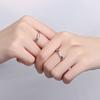 Anillo de pareja de plata S925 con nudo concéntrico simple coreano, anillo abierto para hombres y mujeres, regalo conmemorativo de San Valentín.